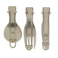Go System 3 Piece SS Folding Cutlery Set - Silver -outdoor camping shop 19019 1