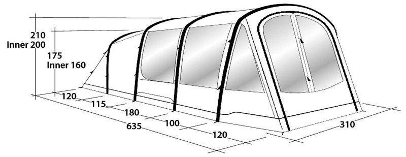 Outwell Parkdale 4PA Air Tent Package Deal 2023 7 Outwell Parkdale 4PA Air Tent Package Deal 2023 - Image 5