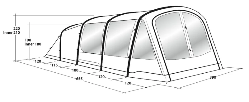 Outwell Parkdale 6PA Air Tent 2023 - Each 6 Outwell Parkdale 6PA Air Tent 2023 - Each - Image 4