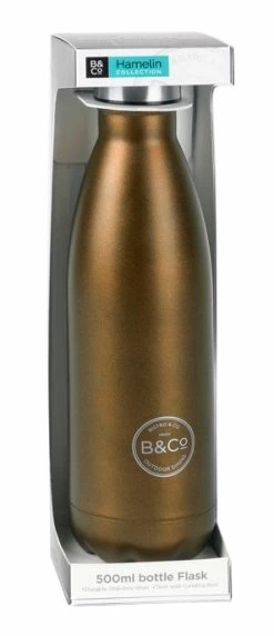 B&CO Hamelin 500ml Metallic Gold Bottle Flask