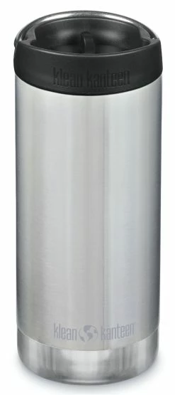 Klean Kanteen Insulated TKWide 12oz (355ml) Brushed Stainless Bottle - With Café Cap