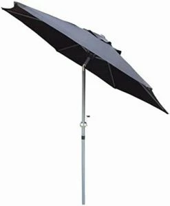 Redwood Leisure 2m Aluminium Tilting Parasol With Crank - Black