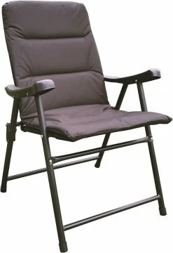 Redwood Leisure Padded Folding Camping Chair - Black