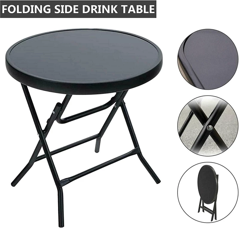 Redwood Leisure Round Folding Side Drinks Table - Each 6 Redwood Leisure Round Folding Side Drinks Table - Each - Image 4