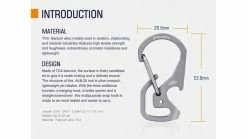 Fenix Multi-Purpose Snap Hook -outdoor camping shop opplanet fenix multi purpose snap hook flat screwdriver bottle opener key ring hanging hook silver alb 20 av 3