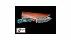 Titan International Knives Titan Damascus Steel Gut Hook Skinning Knife, 4in -outdoor camping shop opplanet titan damascus skinning gut hook hunting knife by titan td 176 4in tdk 176 usage 3